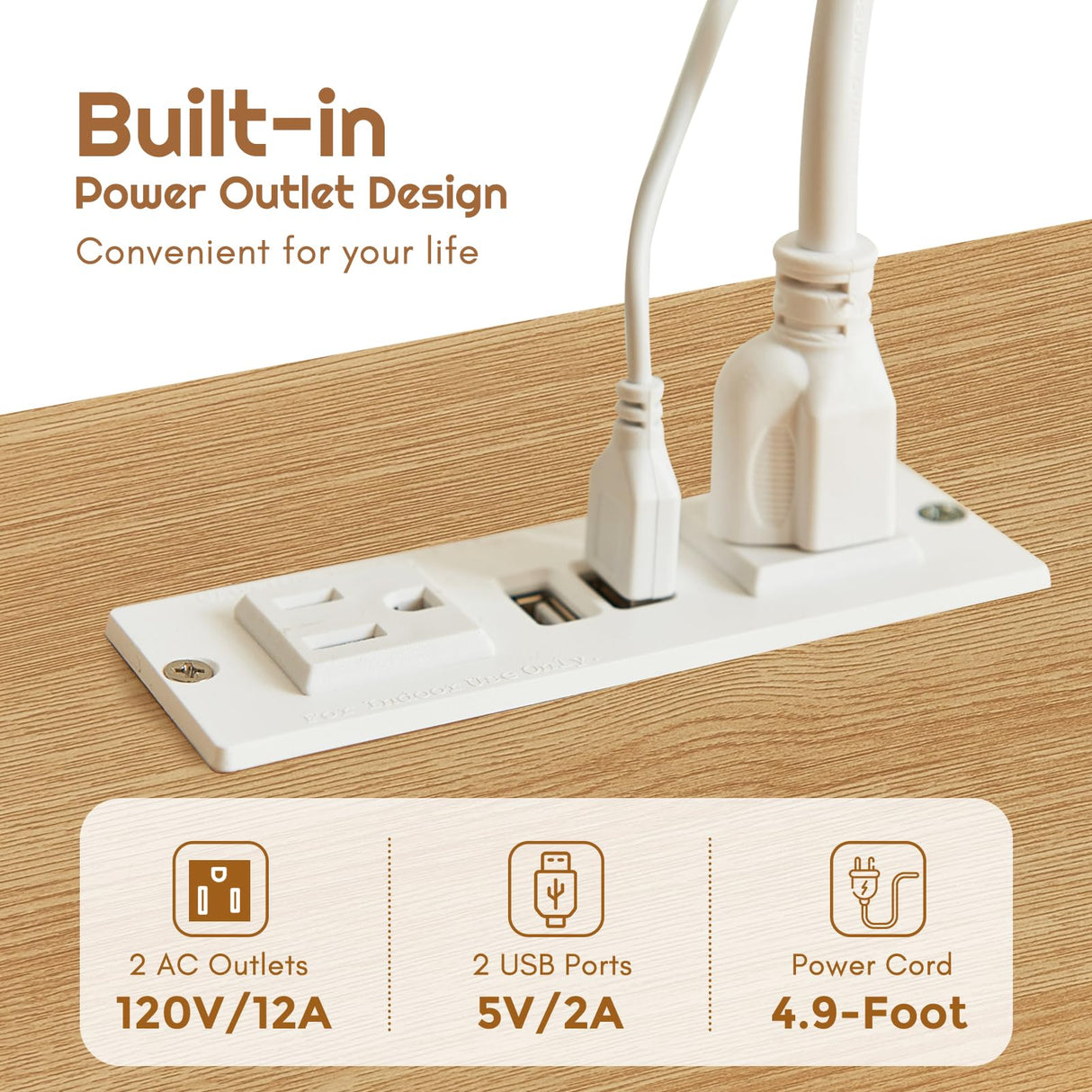 JanflyHome TV Stand for 70 Inch TV-Modern Rattan Media Console with Power Outlet, Entertainment Center with LED Light, Rattan TV Console Furniture for Living Room, Wood JanflyHome