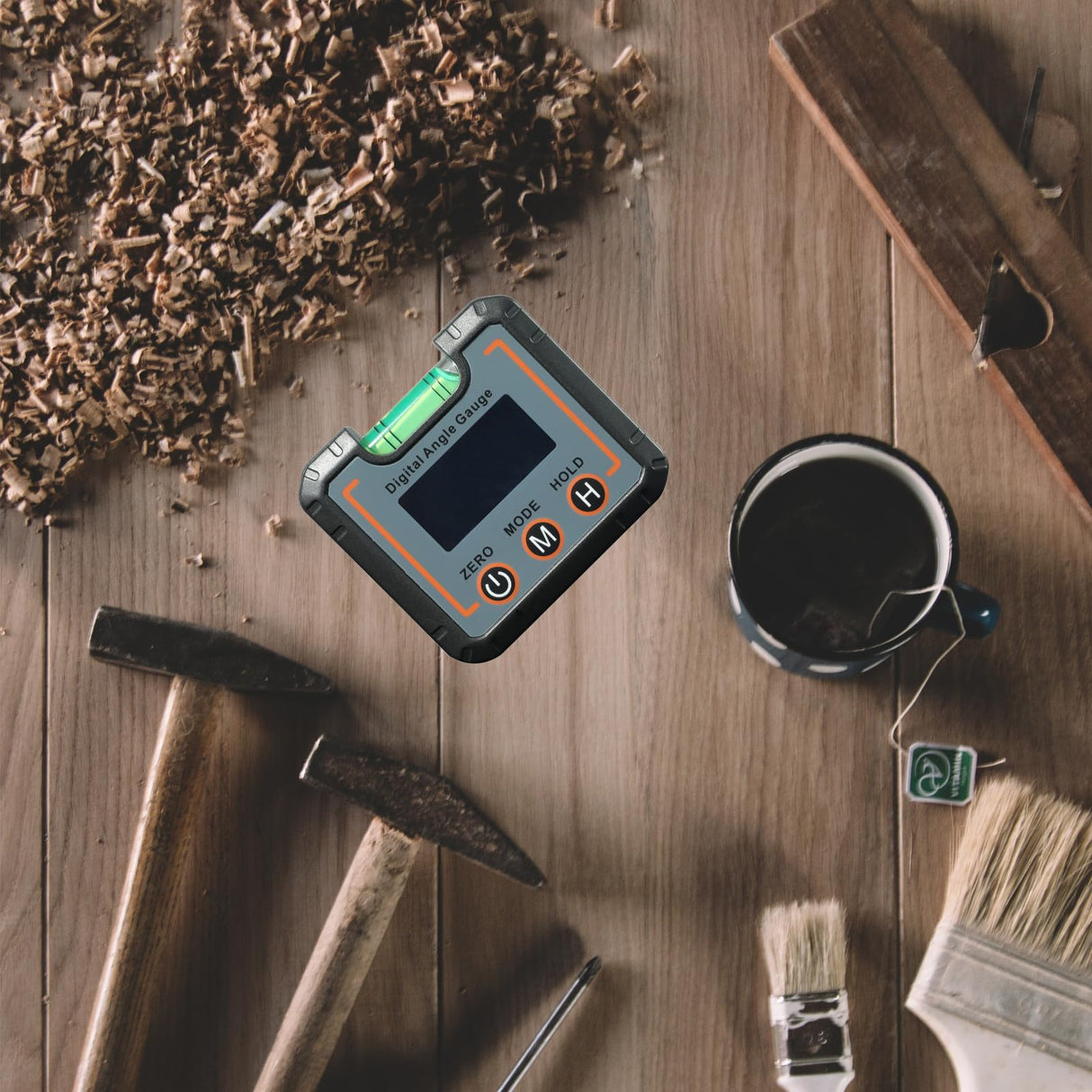 Digital Angle Finder Magnetic & Level Bubble Vial 4 X 90°Angle Gauge Inclinometer, Mini Level Bevel Gauge Protractor for Woodworking, Building, Table Saw, Vertical Wall Weikani