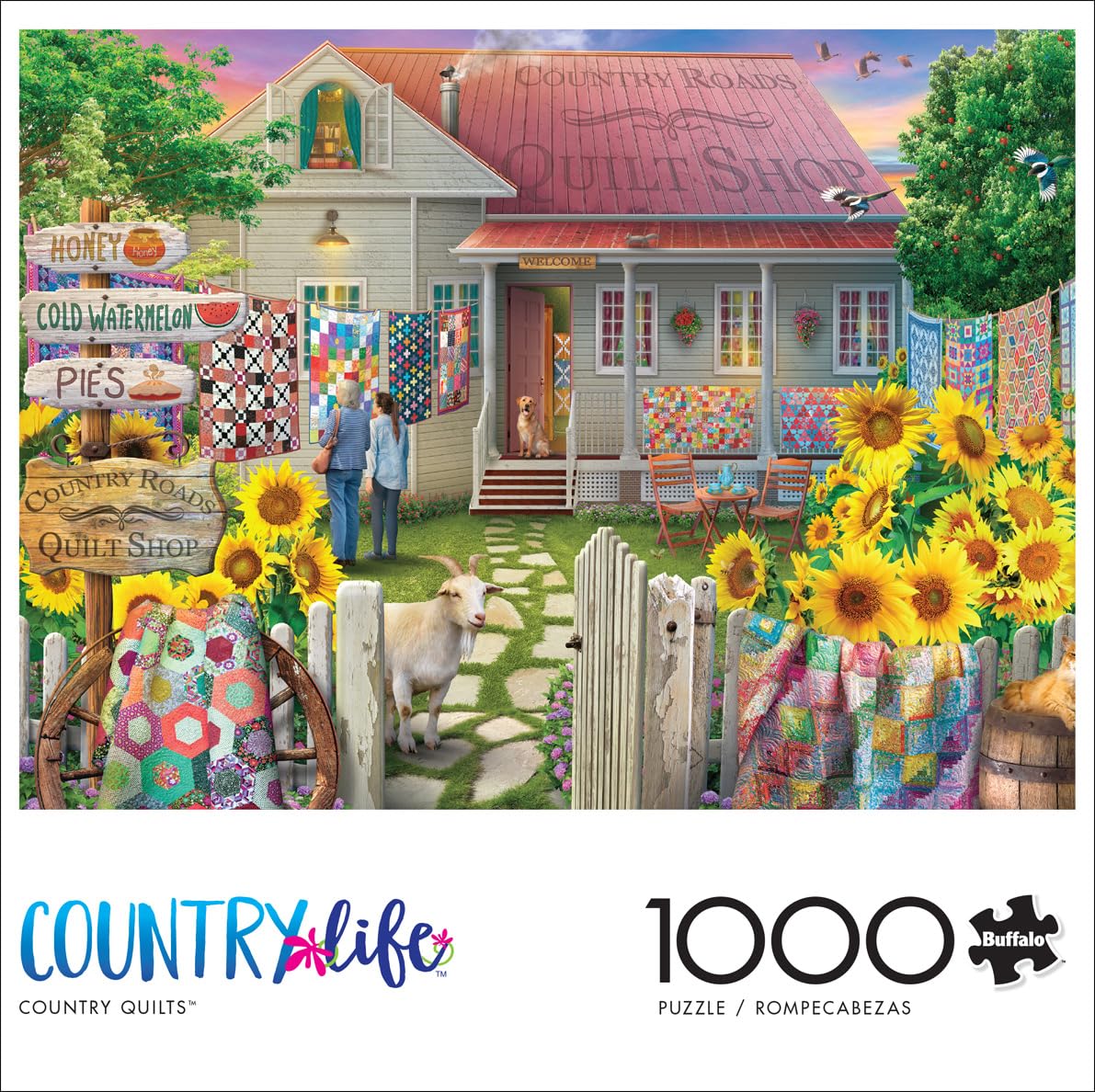 Buffalo Games - Eduard - Country Quilts - 1000 Piece Jigsaw Puzzle for Adults -Challenging Puzzle Perfect for Game Nights - Finished Size is 26.75 x 19.75 Buffalo Games