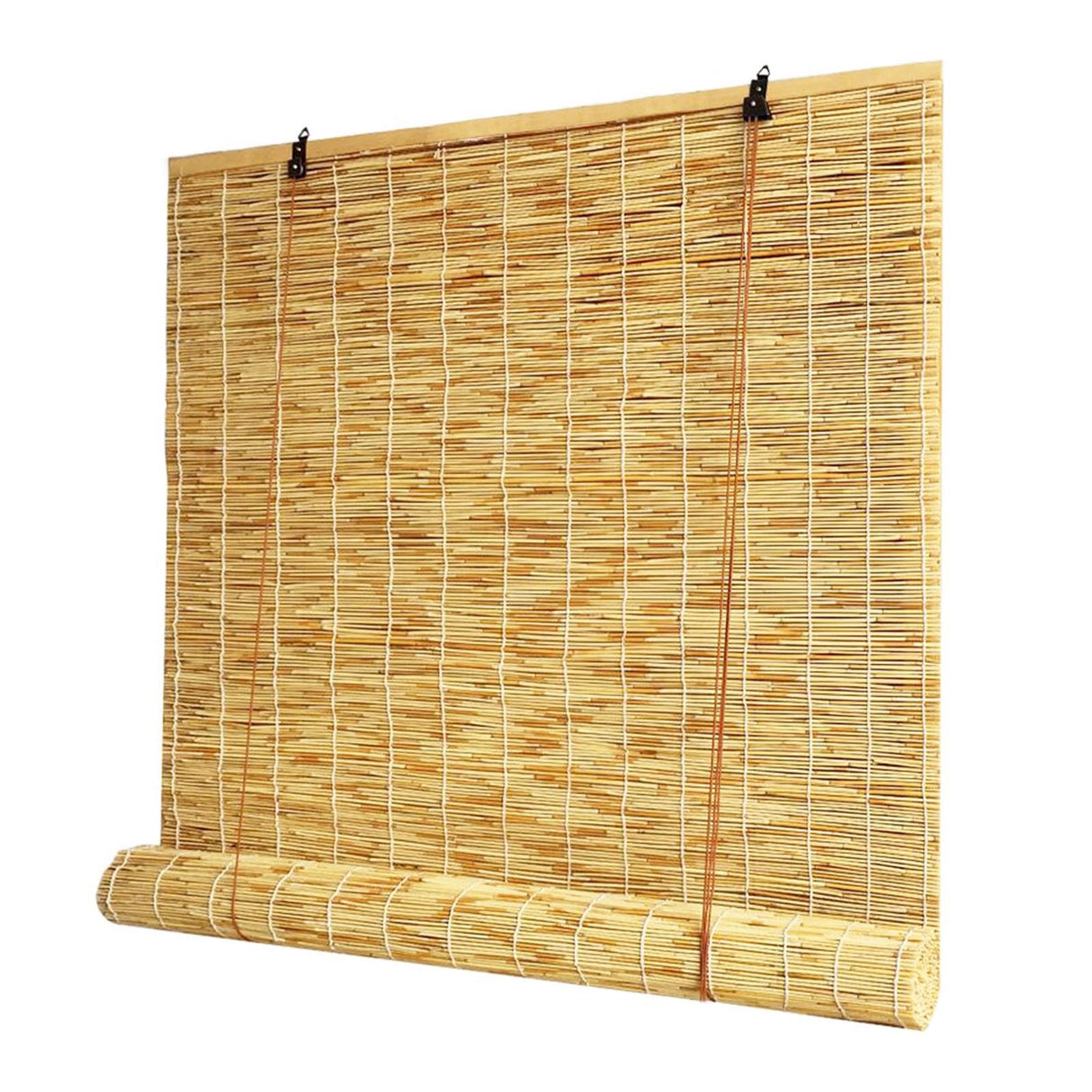 Roll Up Bamboo Shades Blinds for Patio ★Custom Size★Retro Reed Blinds Outdoor Roll Up Shades for Porch Sun Shade Reed Curtains Window Shades for Home Bamboo Roman Shades Privacy YNLeMM