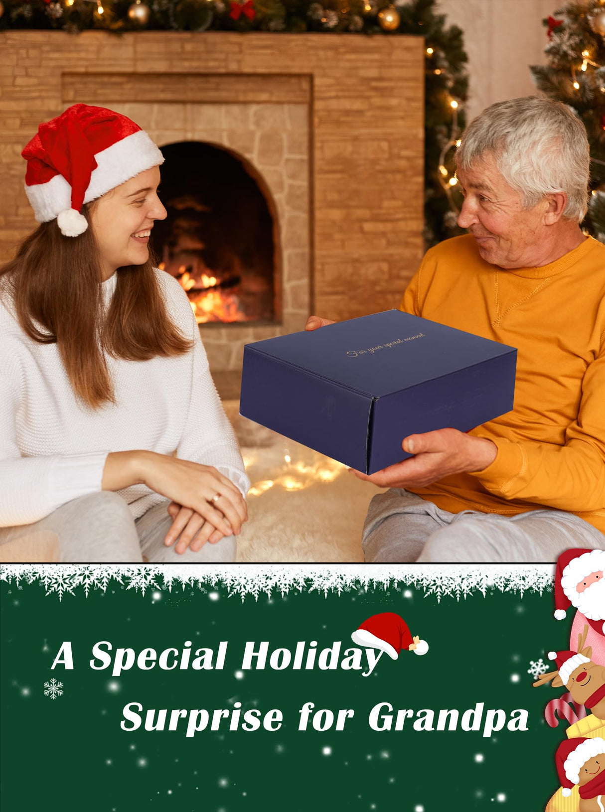 WINTAIM Grandpa Glass Clock Gift from Granddaughter or Grandson - Unique Grandfather Clock Gift Ideas for Great Grandpa Birthday, Christmas, Thanksgiving WinTaim