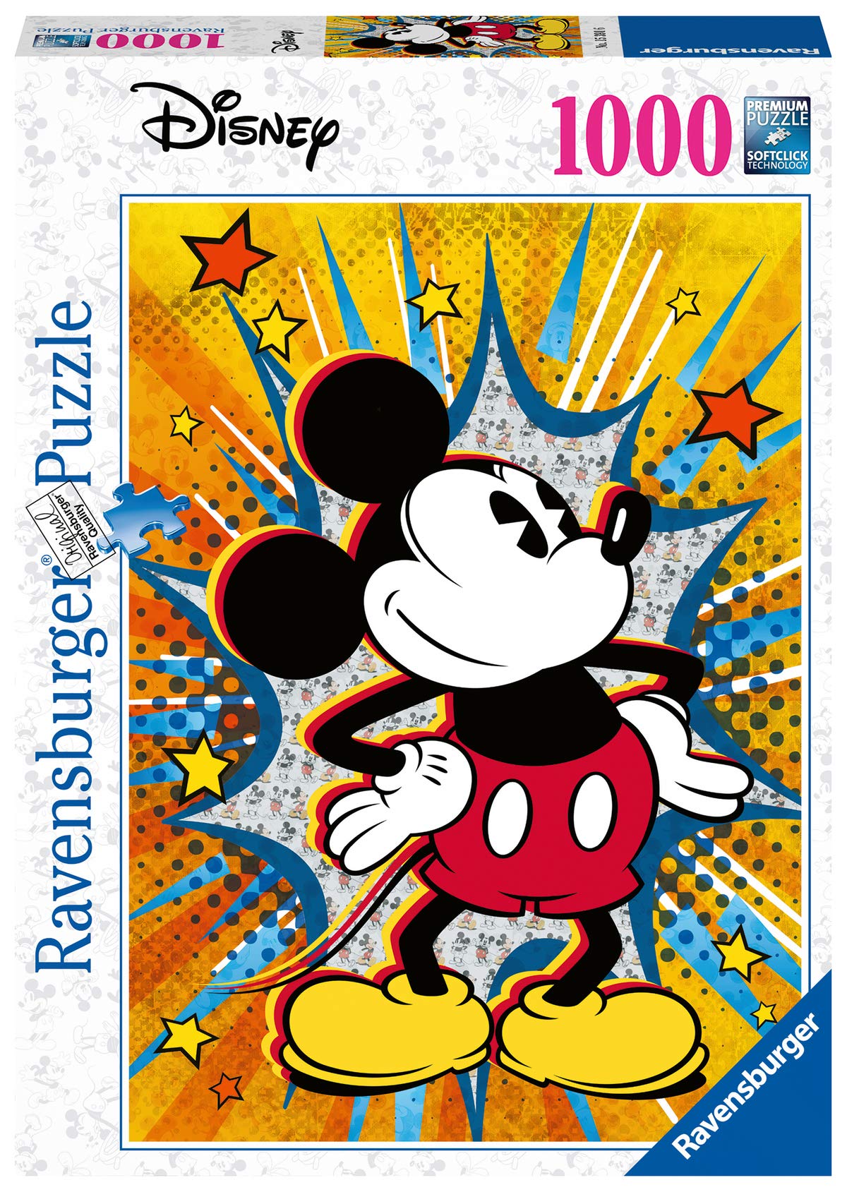 Ravensburger Retro Mickey Mouse 1000 Piece Jigsaw Puzzle for Adults - Every Piece is Unique, Softclick Technology Means Pieces Fit Together Perfectly Ravensburger