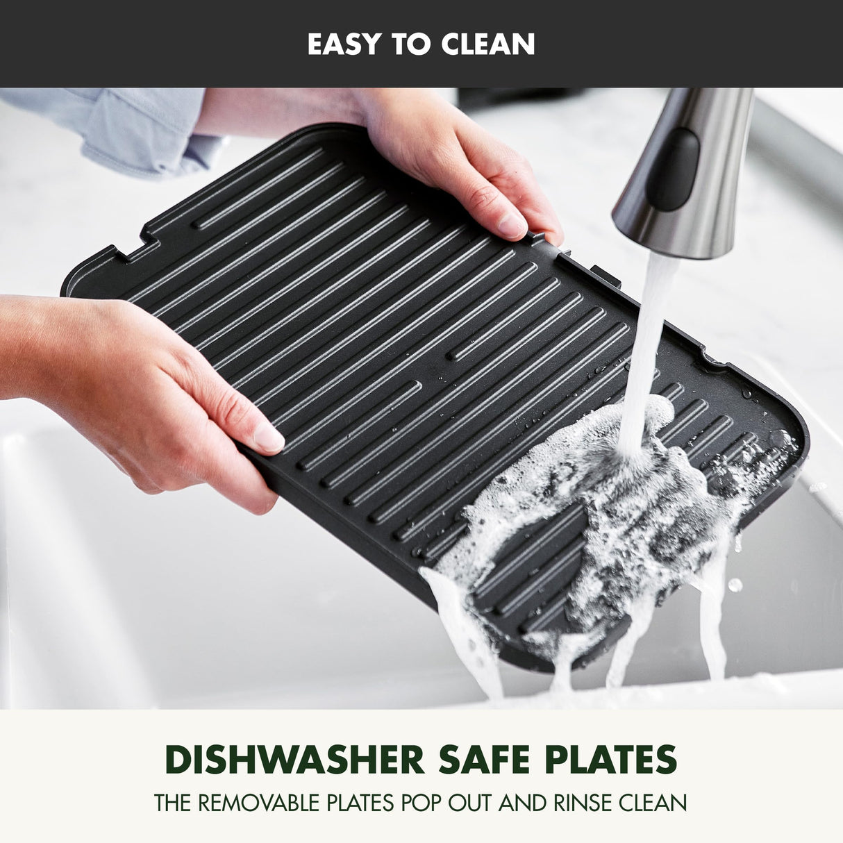 GreenPan Elite 7-in-1 Multi-Function Contact Grill & Griddle, Healthy Ceramic Nonstick Aluminum, Grill & Waffle Plates, Adjustable Shade & Shear, Closed Press/Open Flat Surface, PFAS-Free, Black GreenPan