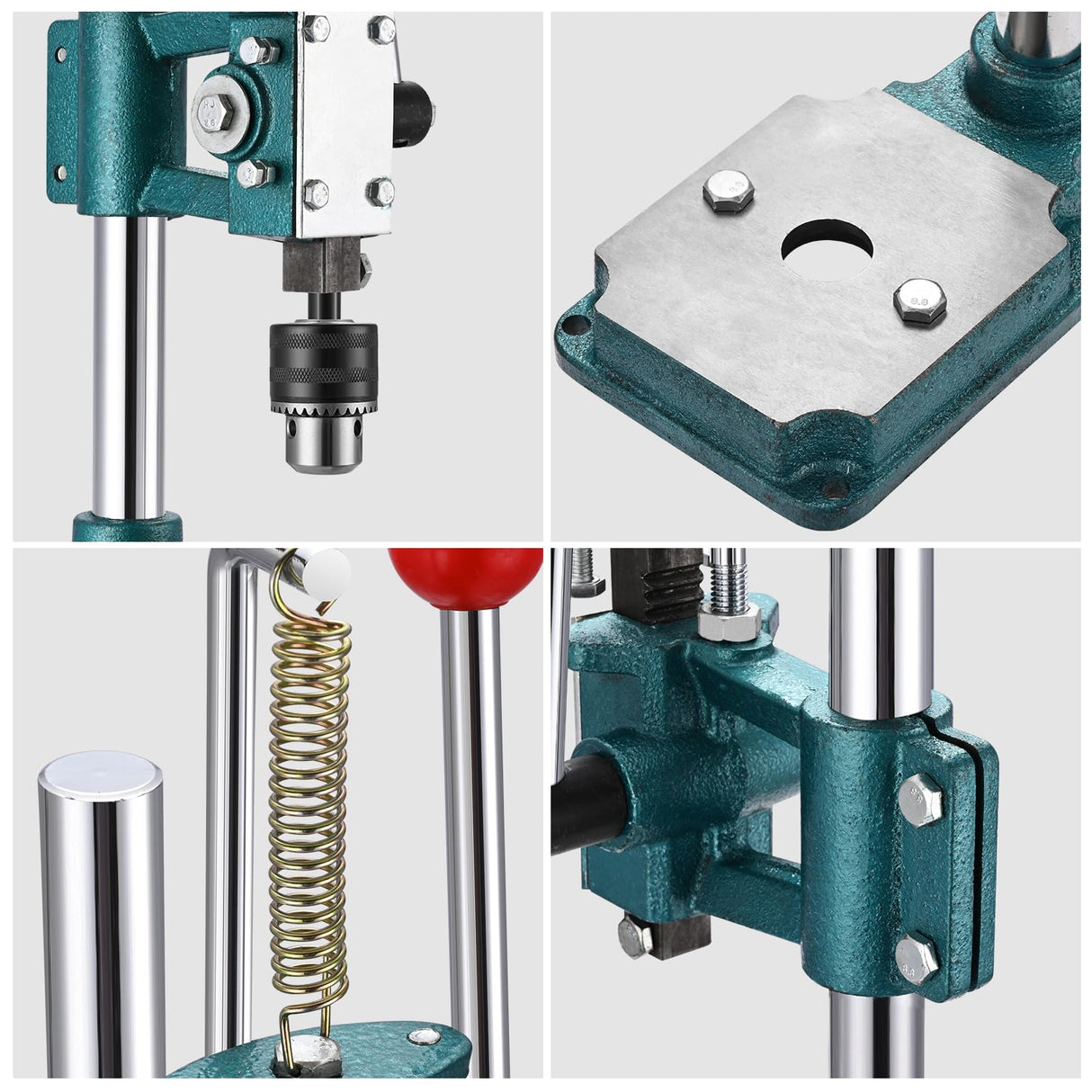 Soiiw Leather Hole Puncher Hand Punching Machine Heavy Duty Manual Press Puncher Punch Tools for DIY Leather Craft Punching Holes with 1.5-13mm Clamping Chuck Soiiw