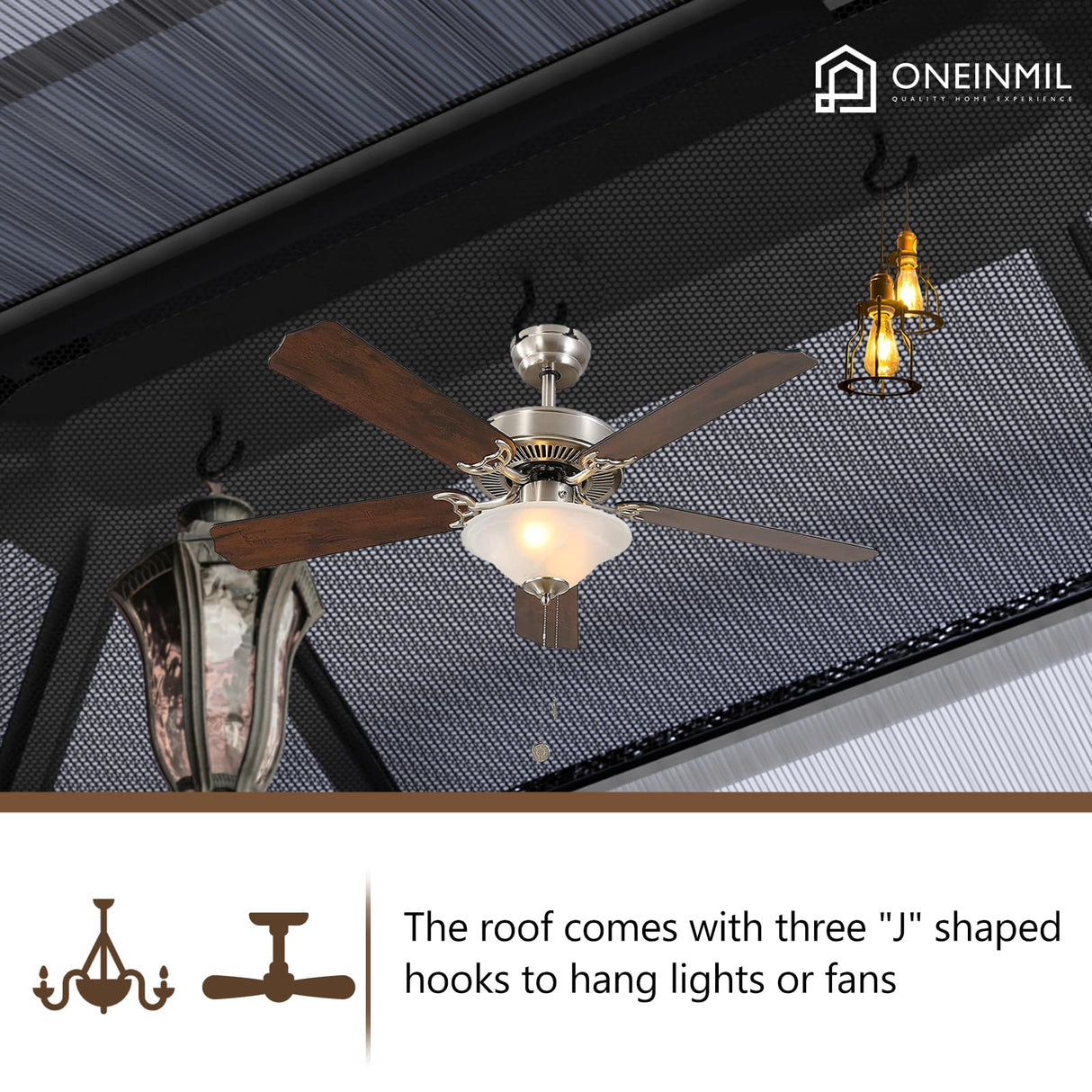oneinmil 12x16FT Outdoor Polycarbonate Gazebo, Heavy Duty Double Roof Hardtop Gazebo with Aluminum Frame and Netting and Curtains for Patios oneinmil