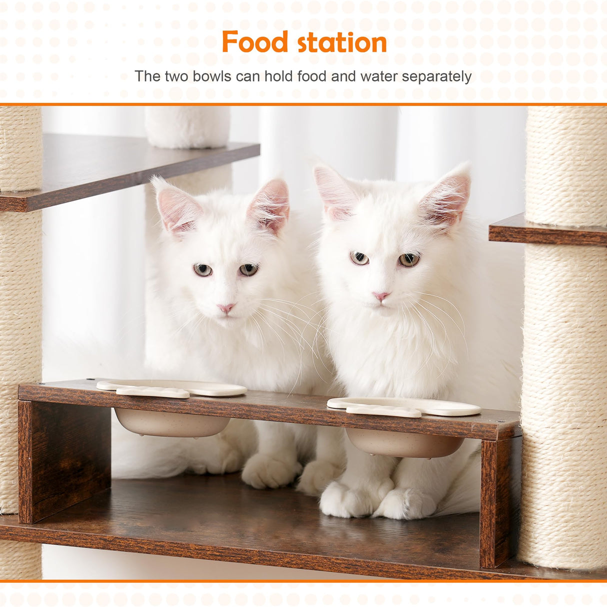 Heybly Cat Tree for Maine Coon with Litter Box Enclosure, 72-inch Wooden Cat Tower for Indoor Cats Large Adult, Big Condo with Food Station, Baskets, Furniture with All-sisal Scratching Post HCT112SR Heybly