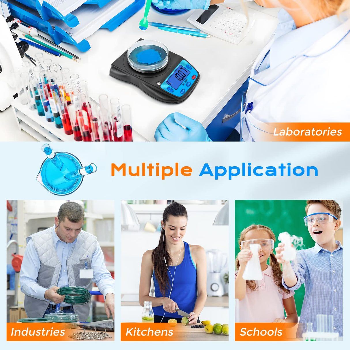 Bonvoisin Digital Lab Scale 600g x 0.01g Precision Electronic Scale LCD Display Analytical Balance Jewelry Scale Scientific Scale 0.01g Accuracy Bonvoisin