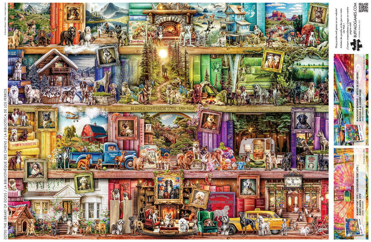 Buffalo Games - Aimee Stewart - The Library of Dogs - 1000 Piece Jigsaw Puzzle for Adults -Challenging Puzzle Perfect for Game Nights - Finished Size is 26.75 x 19.75 Buffalo Games