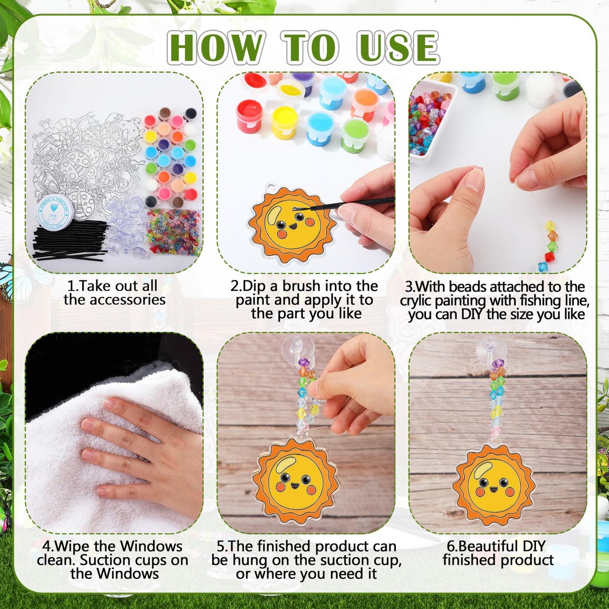 WinnerWhy 30 Sets Suncatchers Window Art Kits, DIY Sun Catchers Bulk Crafts Paint Your Own Window Ornaments for Boys Girls Classroom Home Party Birthday Activity Decor (Vibrant Style) WinnerWhy