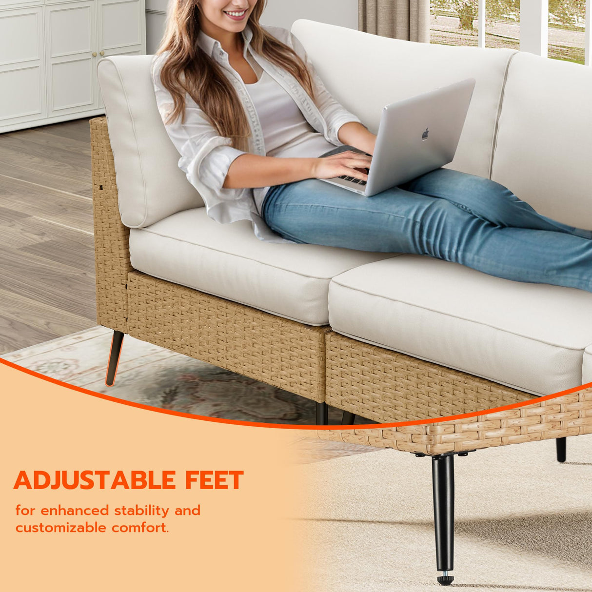 SUNCOZE Outdoor Sectional Furniture, 12 Pieces Outdoor Patio Furniture Sets PE Rattan Wicker Sofa Set, All Weather Patio Conversation Set with Cushion and Ottoman for Deck Lawn Pool SUNCOZE