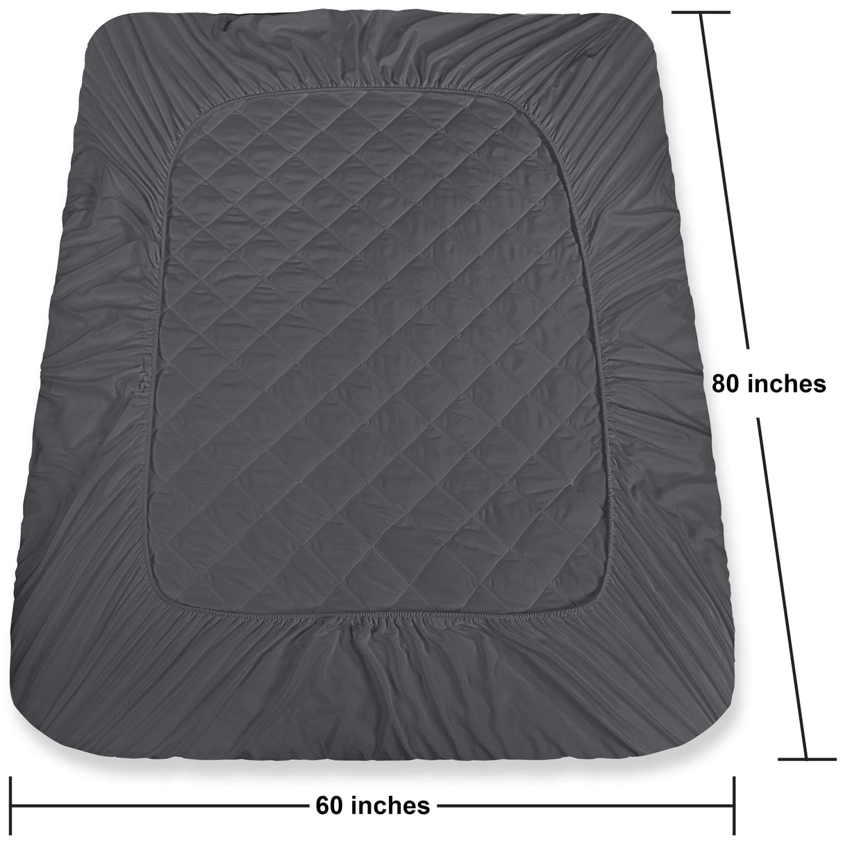 Utopia Bedding Quilted Fitted Mattress Pad, Queen Size, Elastic Fitted Mattress Topper Protector and Cover Stretches up to 16 Inches Deep, Machine Washable (Grey) Utopia Bedding