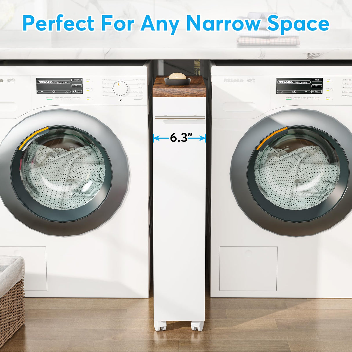 Tribesigns Slim Storage Cart, Rolling Narrow Kitchen Cart on Wheels for Small Place, 4-Tier Slide Out Slim Utility Cart Skinny Laundry Cart with Handle for Kitchen, Bathroom, Laundry Tribesigns