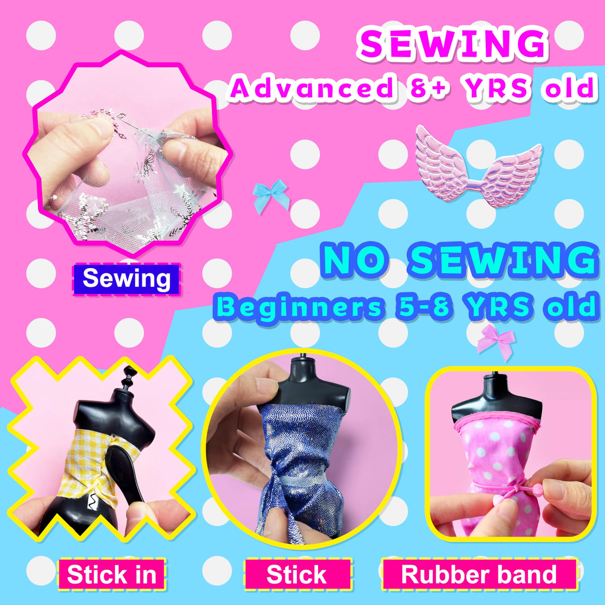 900+ Fashion Designer Kits for Girls with Mannequins-Kids Sewing Kits,Girls Fashion Design Gift,Arts and Crafts Kit,Girl Craft Activities Age 6 7 8 9 10 11 12 AGENTLAN