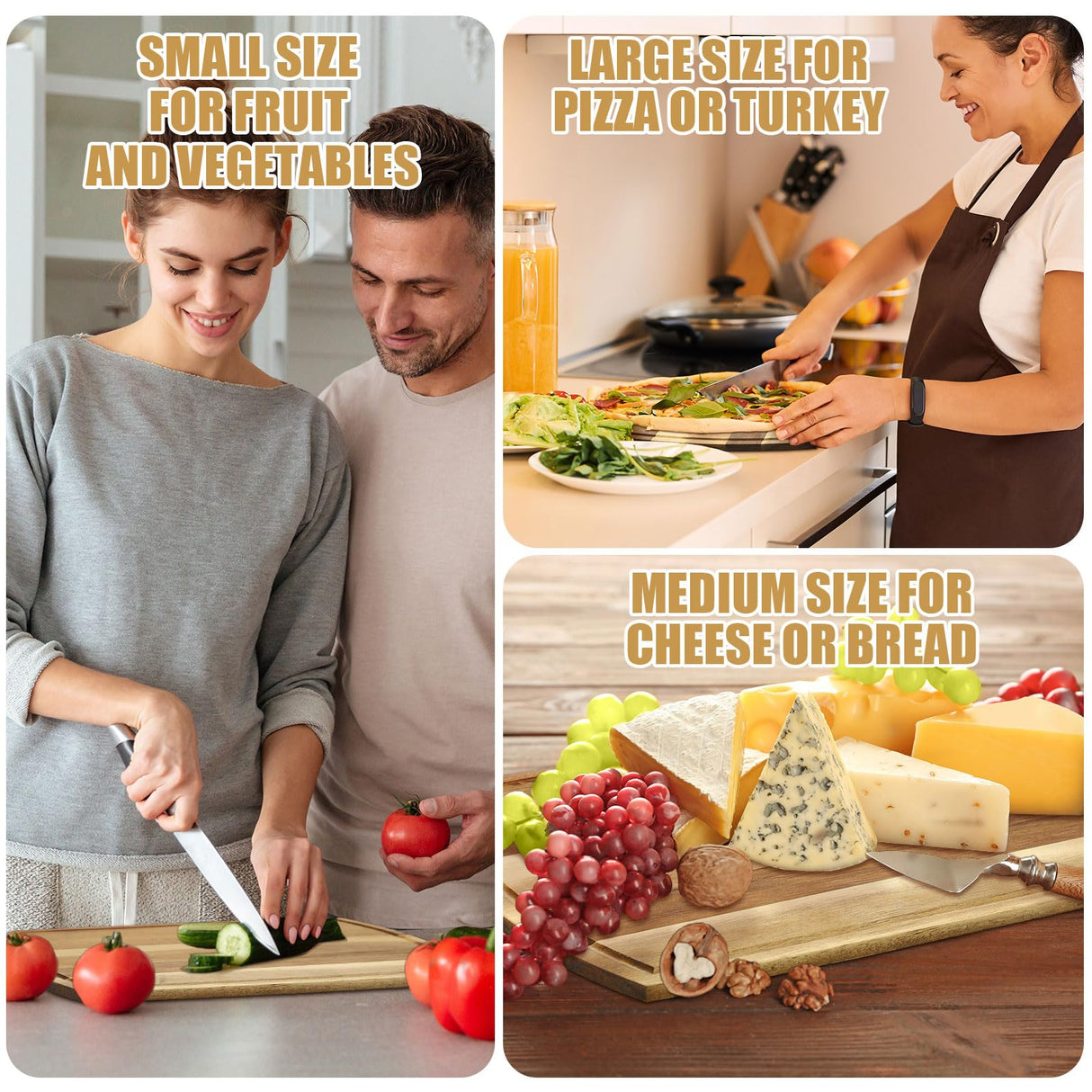 Patelai 12 Pack Large Cutting Boards Bulk Wooden Cutting Board Kitchen Chopping Boards for Crafts DIY Wedding Housewarming Gift (14 x 11 Inch,Acacia) Patelai