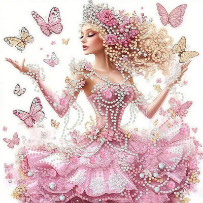 5D Diamond Art Kits for Adults,Dancing Young Woman Special Shape Diamond Painting Kits for Beginners,Butterfly DIY Crystal Paint by Diamonds Dots Gem Art Craft for Home Decor 11.8x11.8 Inch