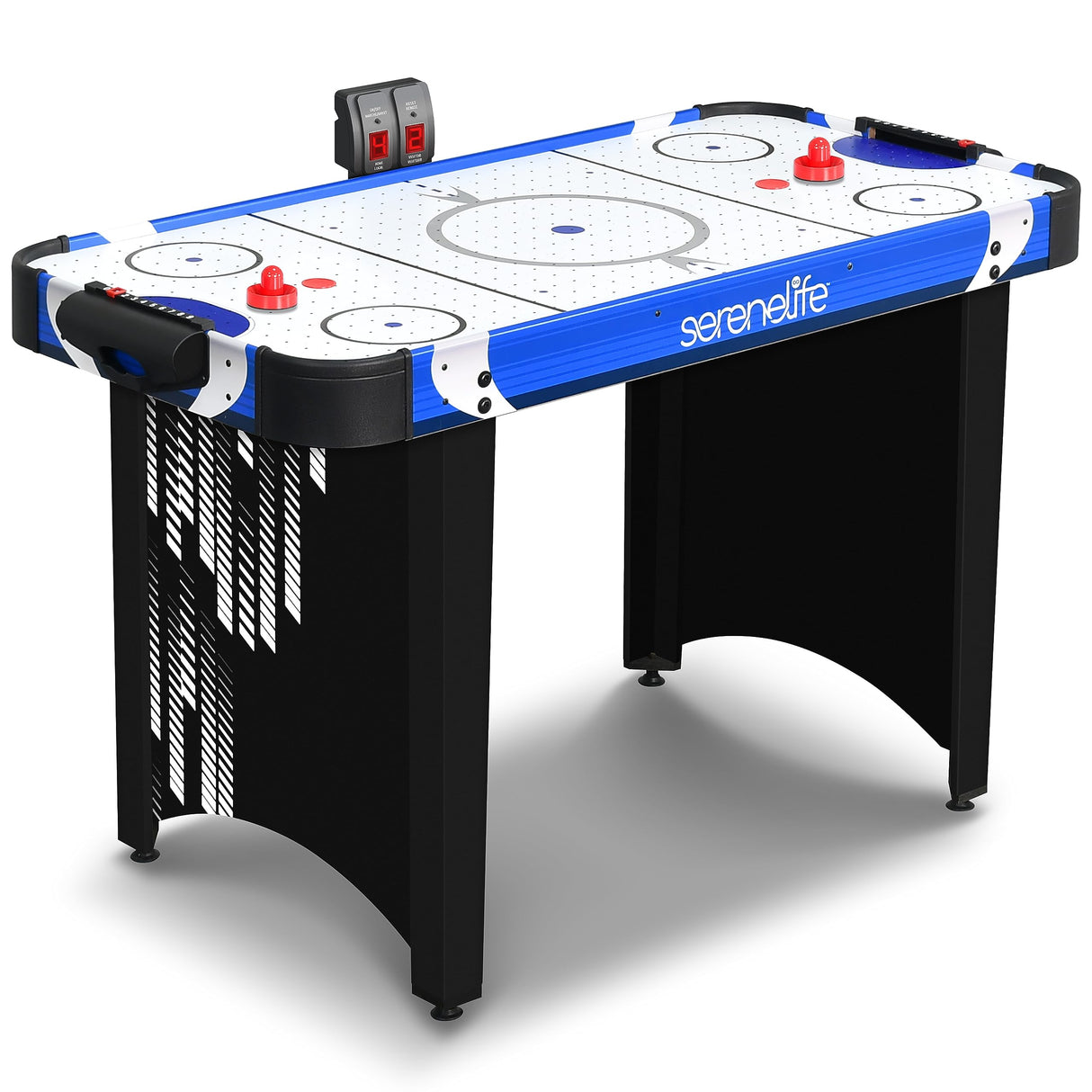 SereneLife 48" Air Hockey Game Table with 2X Stronger Motor, Digital LED Scoreboard, Puck Dispenser & Complete Accessories SereneLife