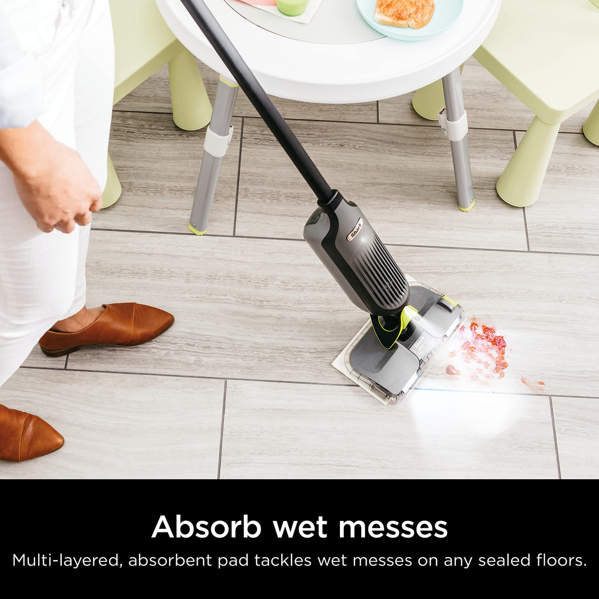 Shark VACMOP Pro Cordless Hard Floor Vacuum Mop with On-Demand Spray and Headlights, includes 4 Disposable VACMOP Pads and a 12oz VACMOP solution, Charcoal Gray, VM252 Shark