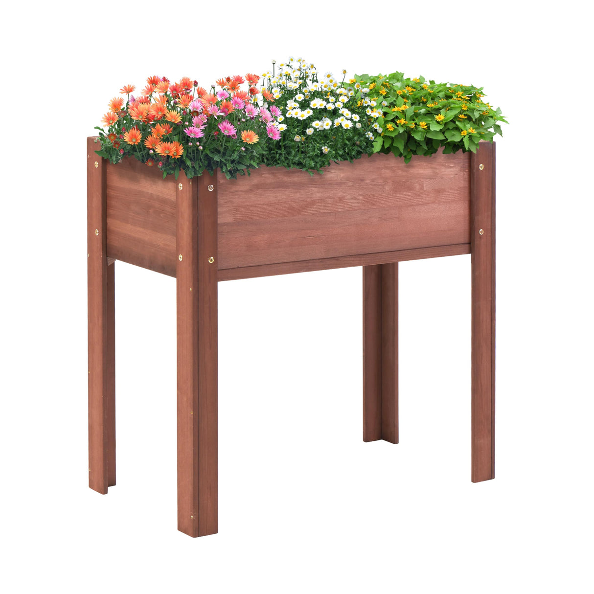 31x31x16 inch Raised Garden Bed with Legs, Elevated Wooden Planter Box for Outdoor Plants Flowers Fruits Vegetable Herb Growing Mederla