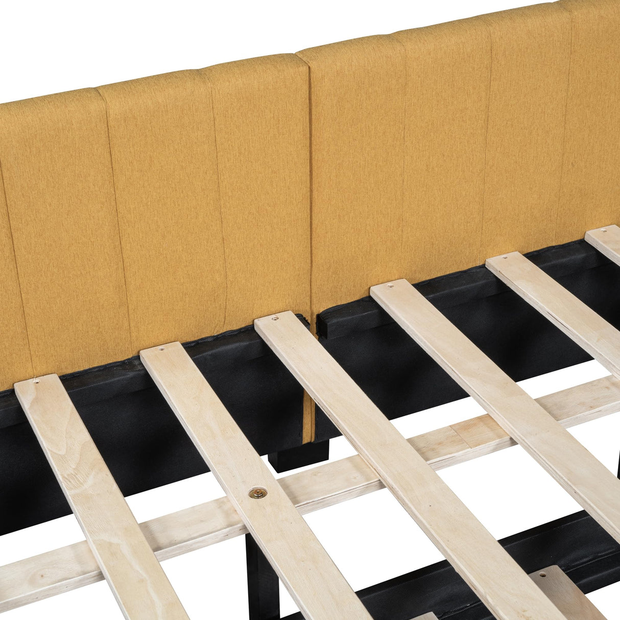 Harper & Bright Designs Full Size Upholstered Daybed with Trundle, Daybed with Wood Slats, Linen Fabric Sofa Bed Frame for Living Room Bedroom (Full, Yellow) Harper & Bright Designs