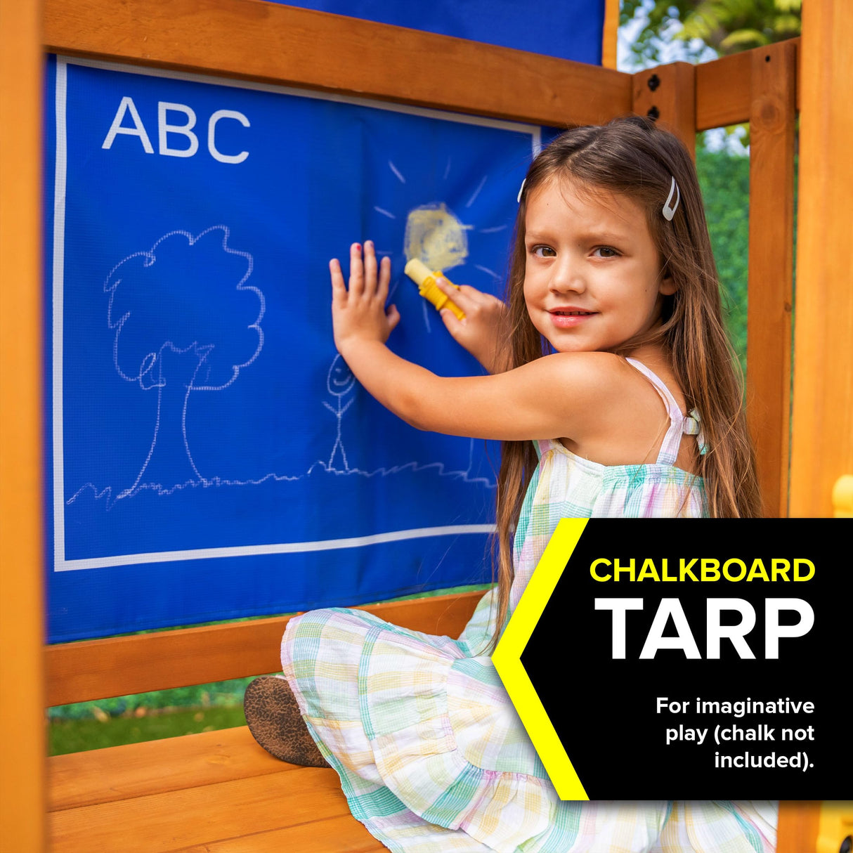 Sportspower Augusta Wooden Swing Set with Heavy Duty A-Frame & 6ft Double Wall Slide, Bonus Anchor Kit Included Sportspower