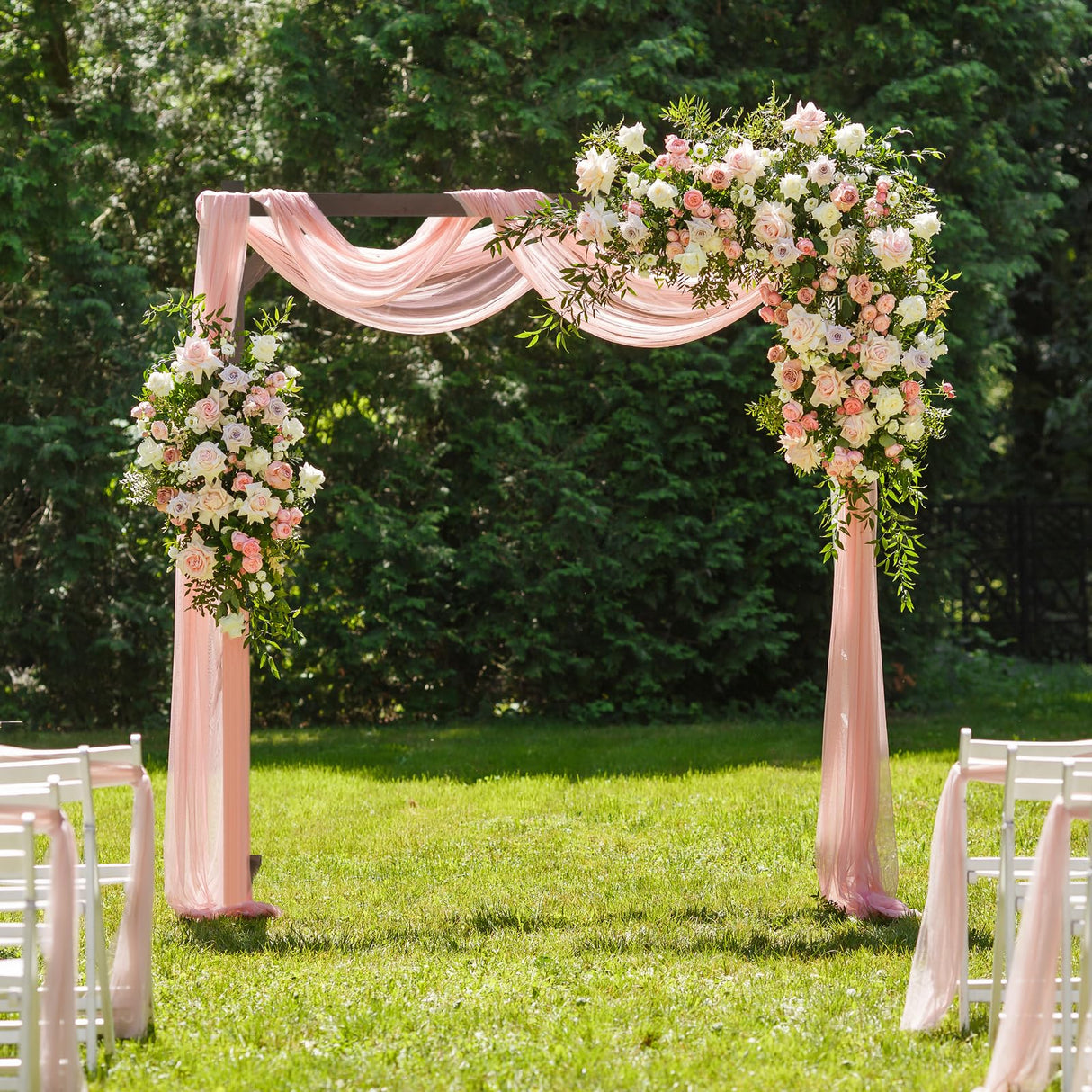 Outvita Wedding Arch, Backdrop Stand 7.2 Ft Ballon Arch Frame for Patio Wedding Decor, Party Decoration, Festival Ceremony, Baby Birthday Outvita