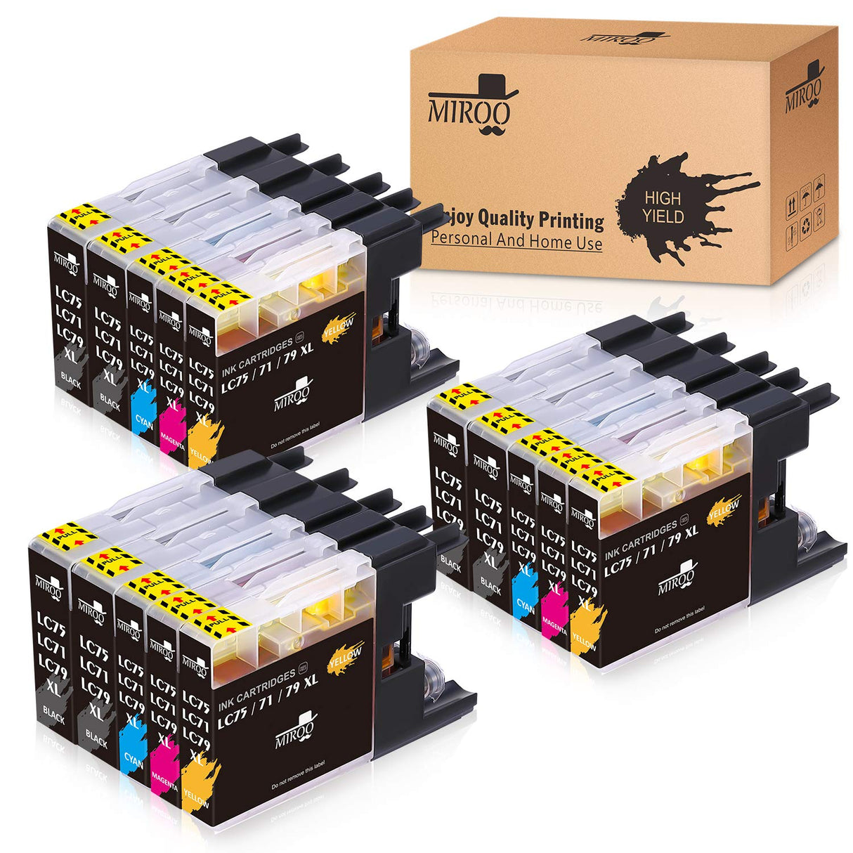 MIROO Compatible Ink Cartridge Replacement for Brother LC75 LC71 LC79 XL 15 Pack, Work for Brother MFC J280W J825DW J430W J835DW J625DW J425W J6710DW J280W J6910DW J5910DW J6510DW J435W Printer MIROO