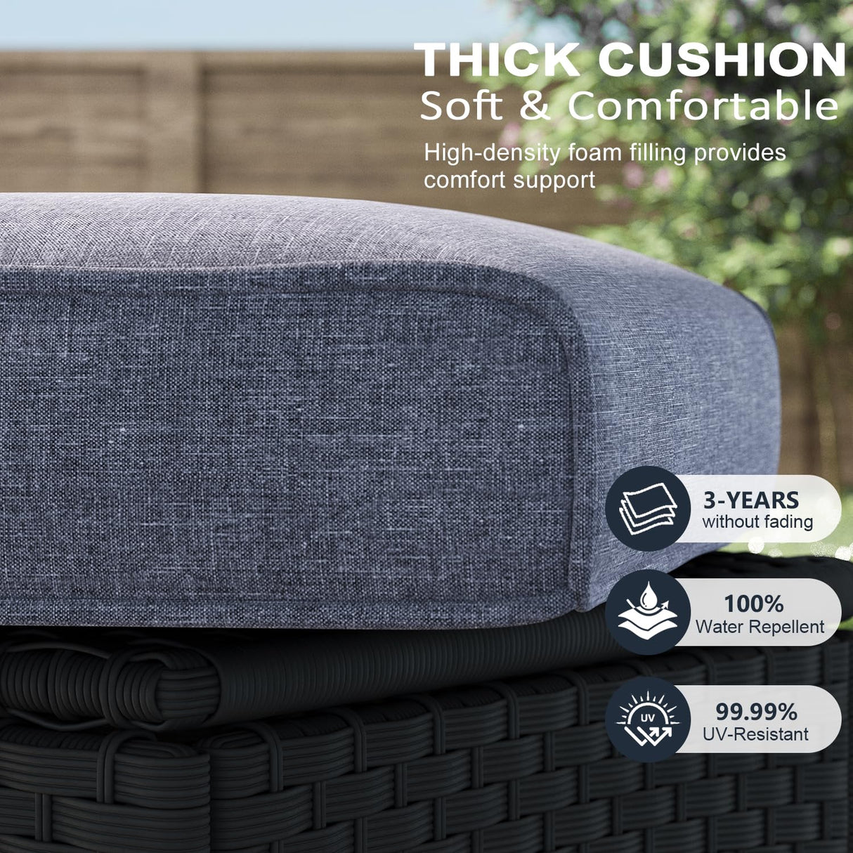 LayinSun 10 Piece Wicker Patio Furniture Set with Fire Pit Table, Classis Outdoor Conversation 360 Degree Swivel Chairs Set with Coffee Table LayinSun