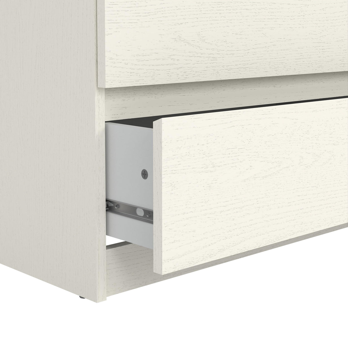 Tvilum 6 Drawer Double Dresser, Bedroom Furniture, Handle-free Drawers, Contemporary, White Tvilum