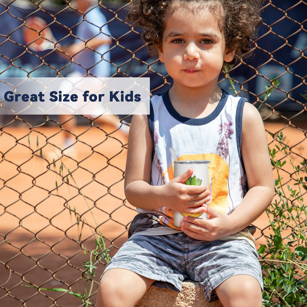 AGH 12 oz Sublimation Tumblers White Stainless Steel Straight Double Wall Vacuum 6pcs Kids Sublimation Tumblers Blanks with Lids and Straws for DIY Gift, Coffee, Tea, Beverages AGH