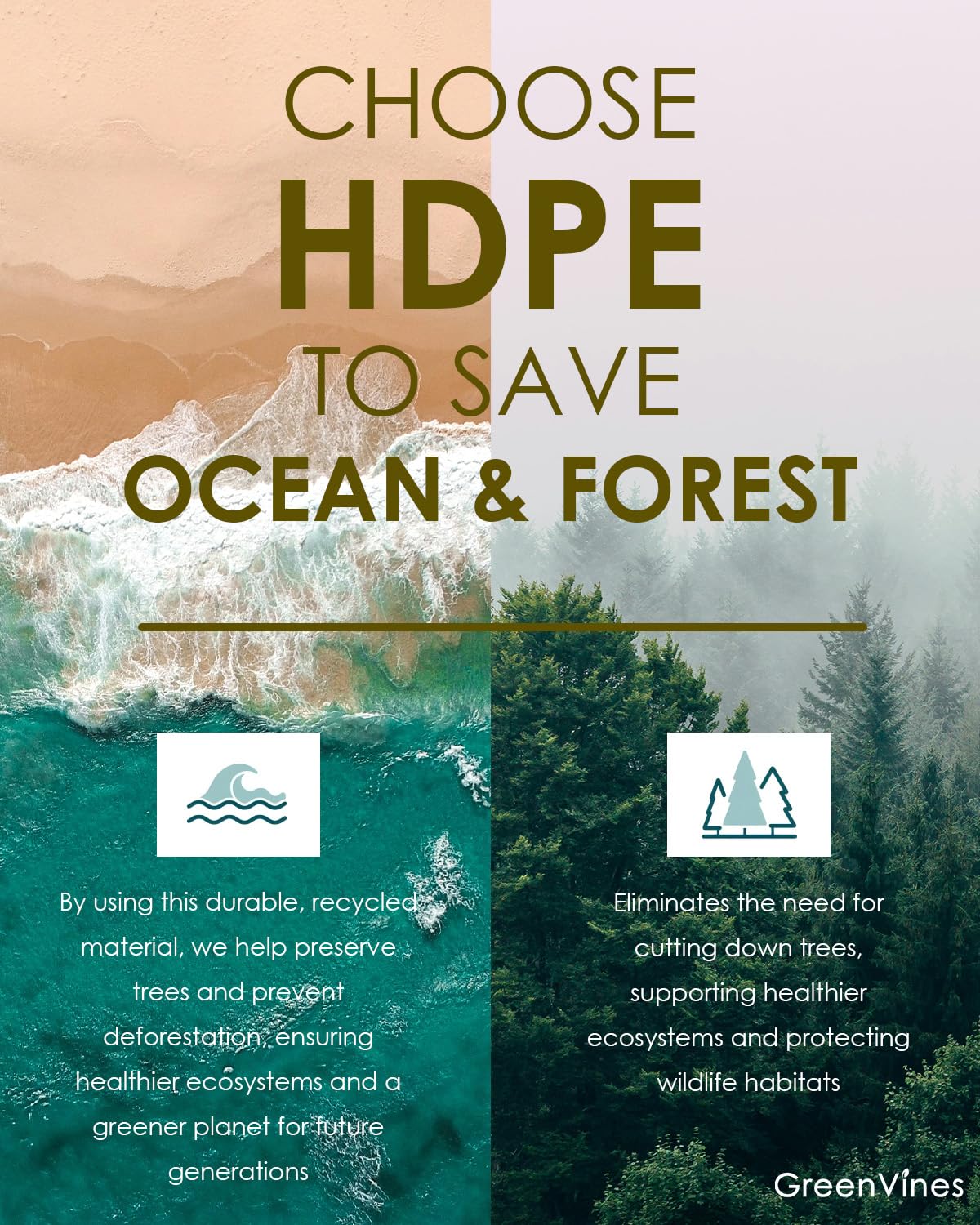 GREENVINES 7-Piece Outdoor Dining Set | HDPE | Patio Table and Chairs Sets for 6 | Patio Furniture | All Weather | Umbrella Hole | Teak | for Backyard Poolside Garden GREENVINES