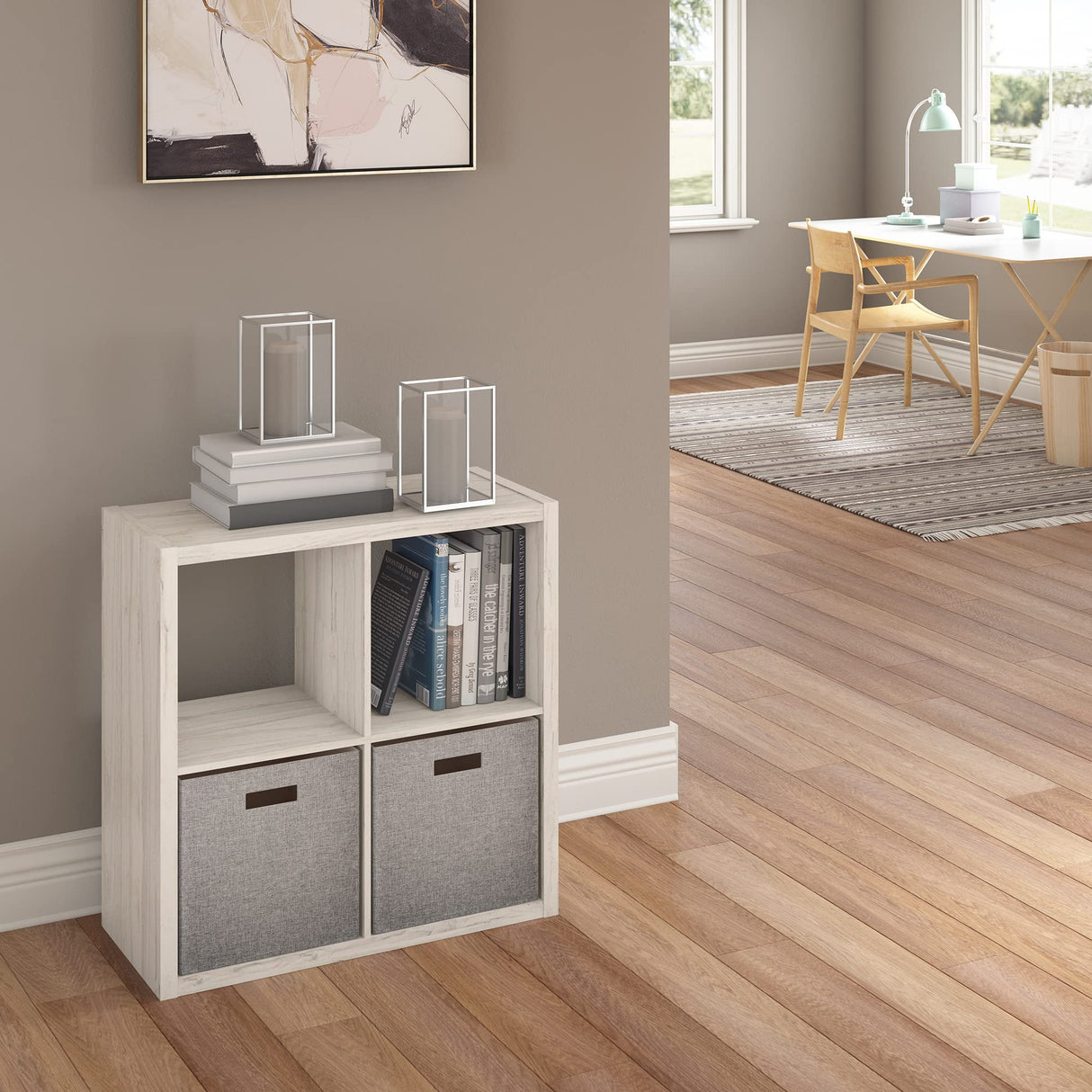 ClosetMaid 4550 Decorative Open Back 4-Cube Storage Organizer, Bleached Walnut ClosetMaid