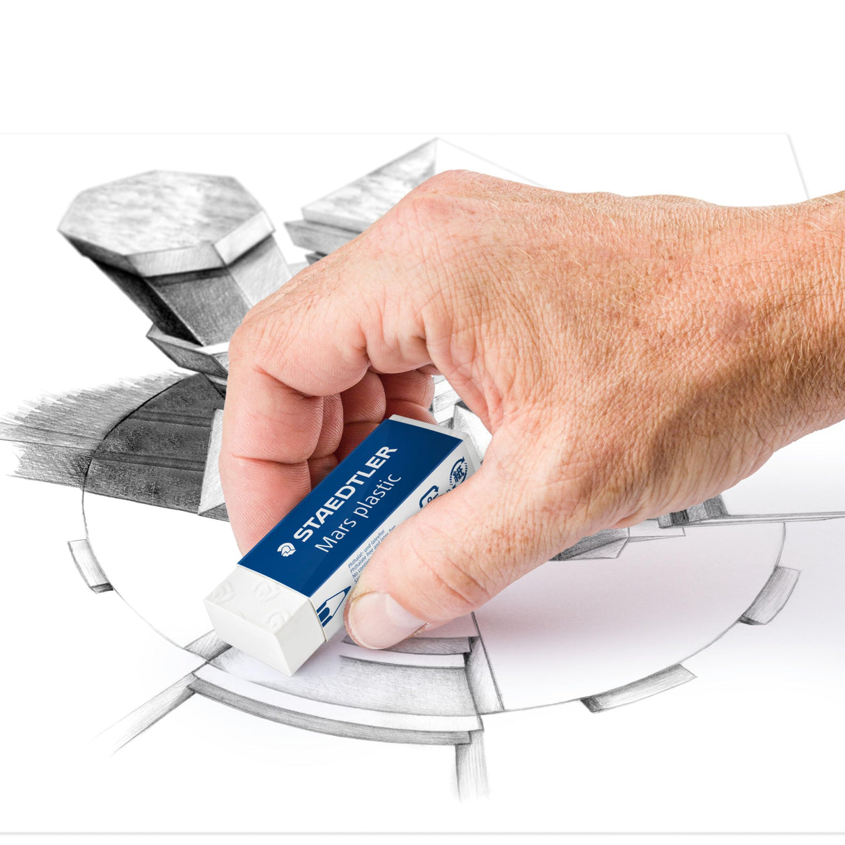 STAEDTLER Mars Plastic Vinyl Erasers (4-Pack), White Erasers for Clean & Precise Results - Latex-Free, Minimal Crumbling, Made in Germany STAEDTLER