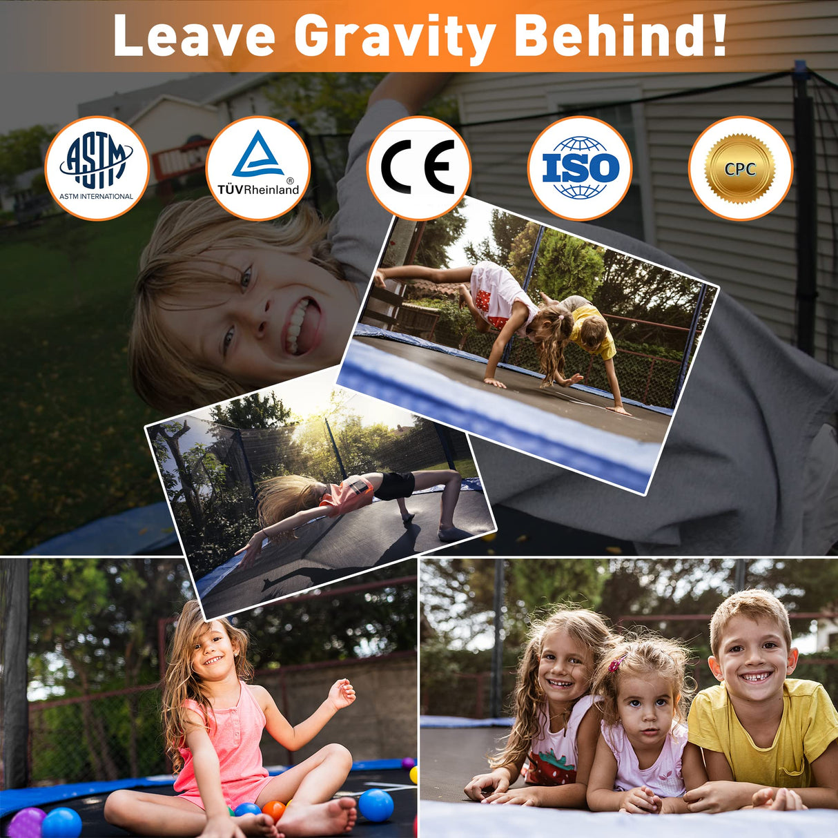 CITYLE 1500LBS 16FT Tranpoline for Kids and Adults Tranpoline with 6 Wind Stakes, Safety Enclosure Net, Basketball Hoop, Ball and Ladder, Heavy Duty Outdoor Recreational Tranpolines, Black CITYLE