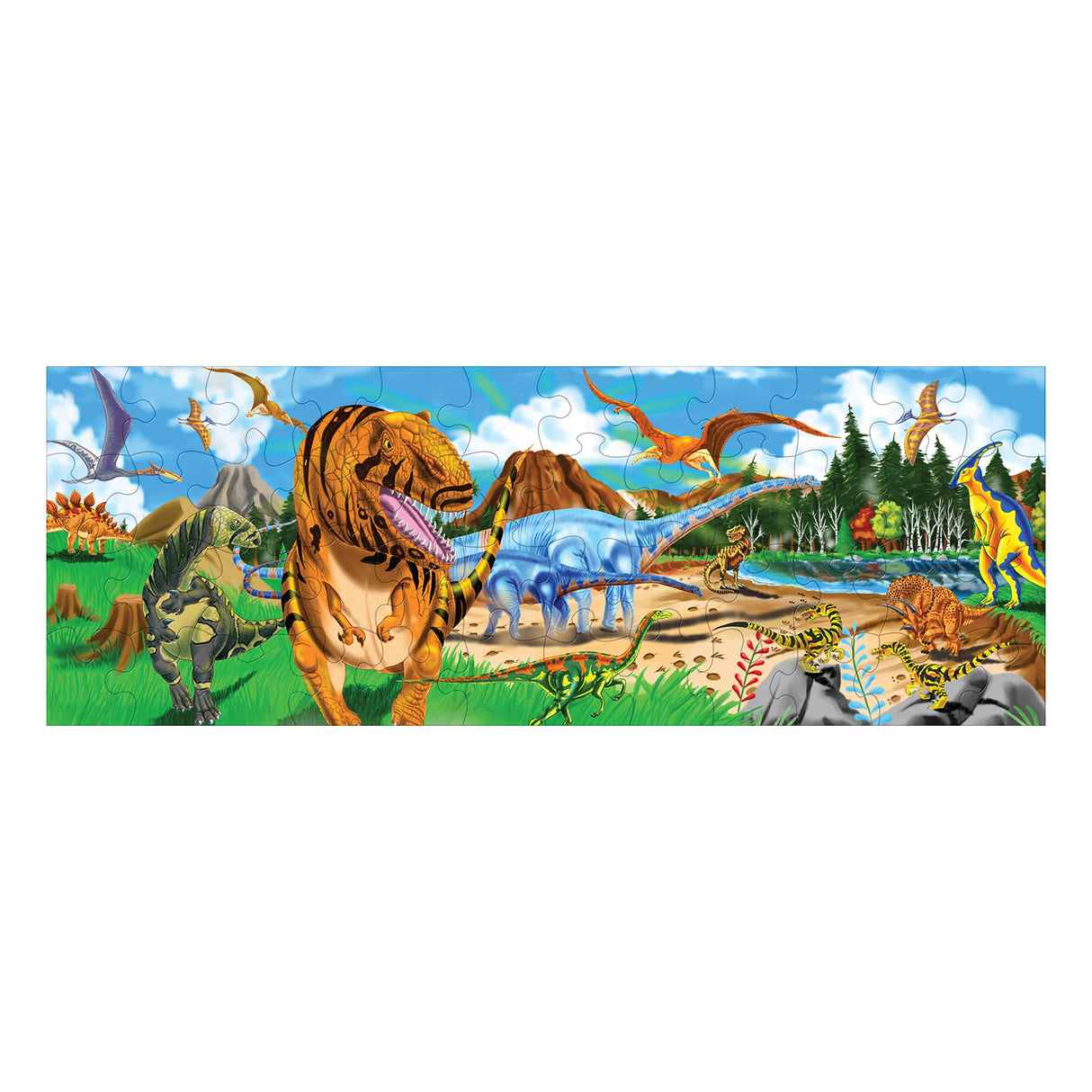 Melissa & Doug Land of Dinosaurs Floor Puzzle (48 pcs, 4 feet long) - FSC Certified Melissa & Doug