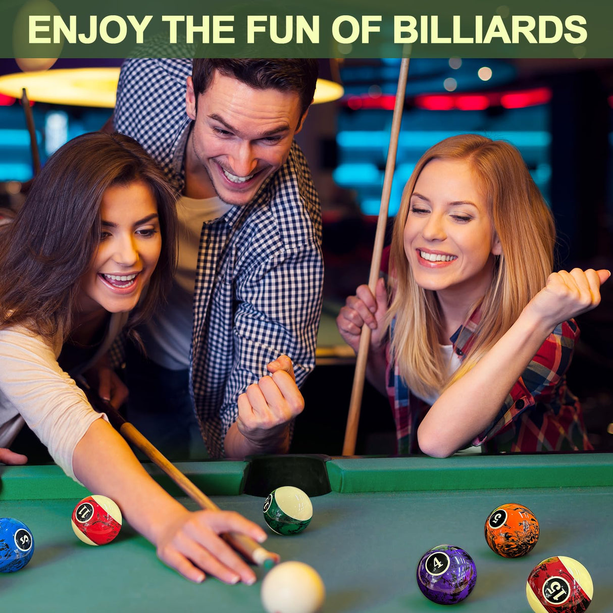 Zovcsxn Billiard Balls Pool Balls Billiard Set Marble-Swirl Style 2-1/4" Regulation Size 16 Pool Balls Billiard Set Pool Table Accessories Zovcsxn