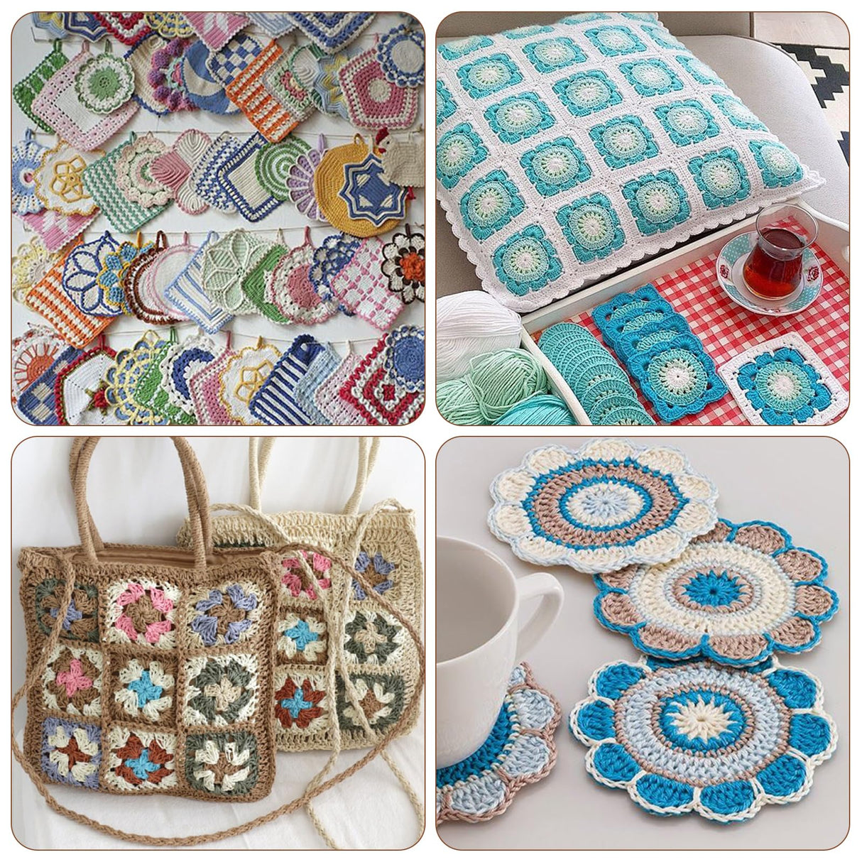 13" Crochet Square Blocking Board for Crocheting with 15 Stainless Steel Rods, Crochet Blocking Board with Pegs, Granny Square Blocking Board Gifts for Mothers, Grandmothers, Knitting Enthusiast Yikaroeli