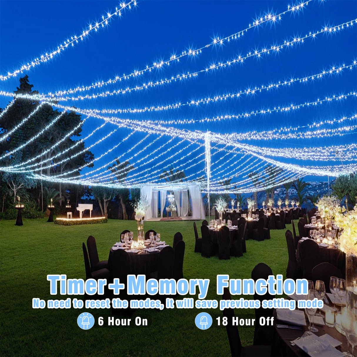 500 LED Christmas Lights Outdoor - 165FT Super Long Christmas String Lights 8 Modes Waterproof Plug in Fairy Lights with Timer Memory for Indoor Xmas Tree Holiday Party House Decorations, Cool White Vivideal