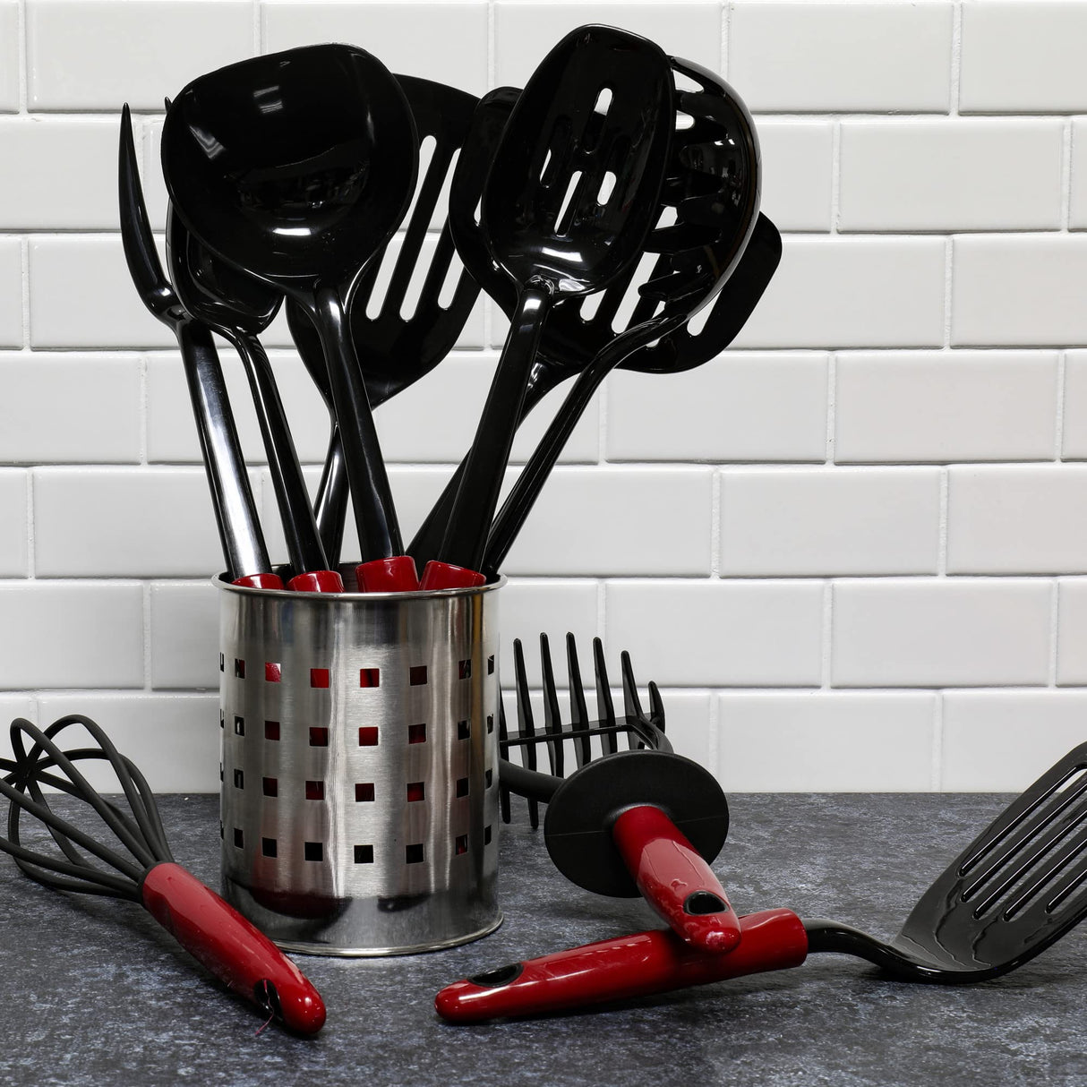 Chef Craft Select Nylon Meat Cooking Fork, 13 inch, Red Chef Craft