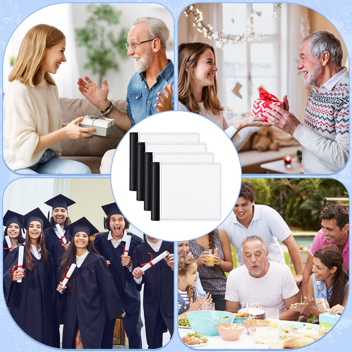 Sanwuta 10 Pieces Sublimation Wallets Blanks for Men Valentines Gifts Employee Appreciation Thank You Gifts Wallets Heat Transfer Sublimation Wallet Bulk for Father's Day Office Travel Supplies Sanwuta