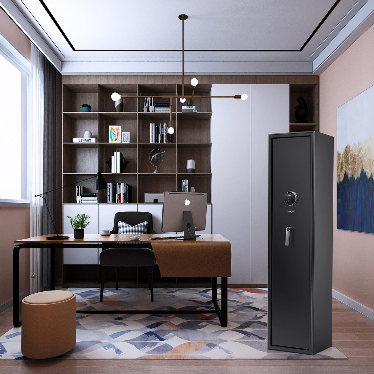 Rifle Safe 5 Gun Safes Quick Access Biometric Rifle Safe Gun Cabinets for Rifles and Shotguns Gun Safe for Rifles Storage Easier Smart Rifle Cabinet Provide Silence and Vibration Function hunter good