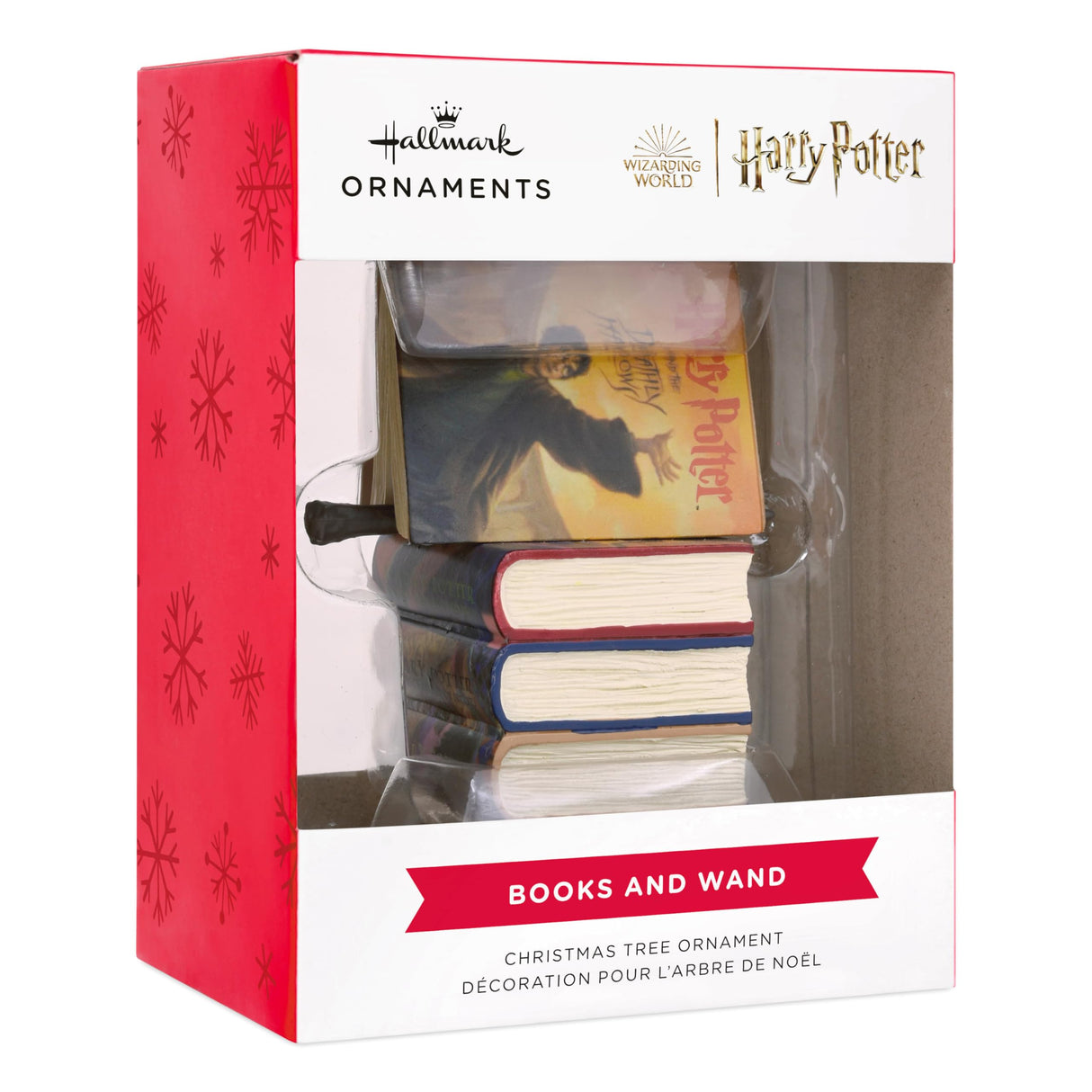 Hallmark Harry Potter Stacked Books with Wand Christmas Ornament,Resin, 2.23 x 2.75 x 2.28 inches, (0002HCM9130) Hallmark