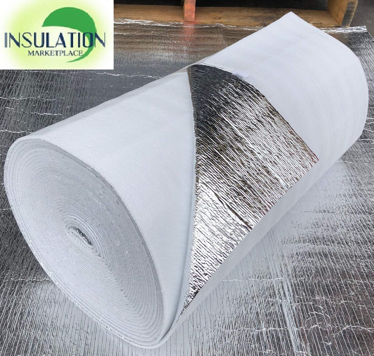 SmartSHIELD -5mm 24"x50ft Reflective Foam Core Insulation roll, Cold and Heat Shield, Radiant Barrier, Thermal Insulation - Engineered FOIL/White Film INSULATION MARKETPLACE