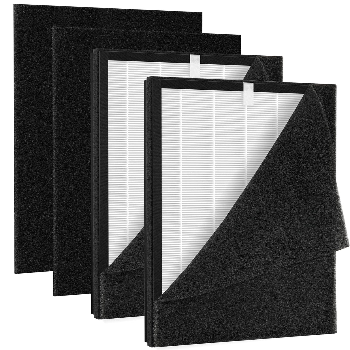 2 Pack KJ190L Filter Replacement Compatible with MOOKA KJ190L Air Purifier For Home Large Room 2000 Ft², 2 H13 HEPA Filters and 4 Washable PreFilters Pet Air Purifier Filters for Bedroom iSingo