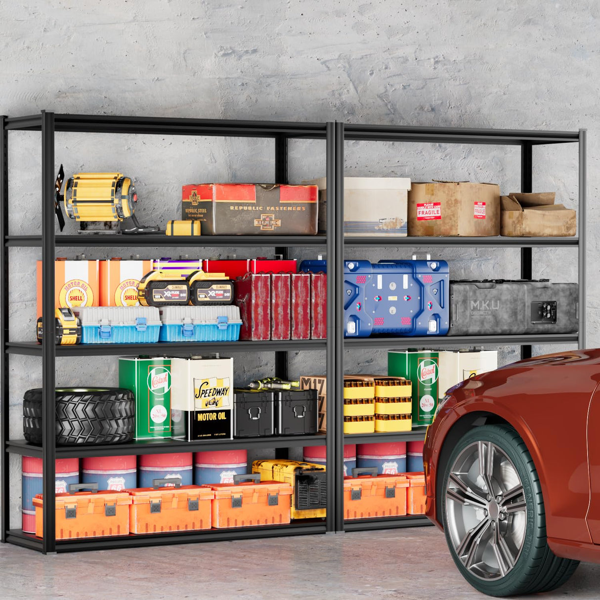 ztysn Garage Shelving Heavy Duty - 59 * 20 * 79in(L*W*H) Extra Large Metal Shelving Units and Storage for 2000lbs, 5tier Adjustable Basement Storage Industrial Shelves Pallet Racking Organizer ztysn
