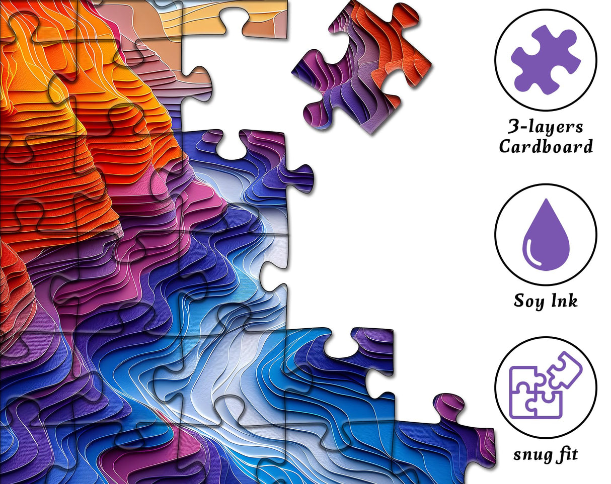 Impossible Landscape Puzzles for Adults 1000 Pieces, Unique Canyon Puzzles Paper Cut Art Puzzle, Difficult Nature Jigsaw Puzzles, Hard Challenging Puzzles Scenery PICKFORU