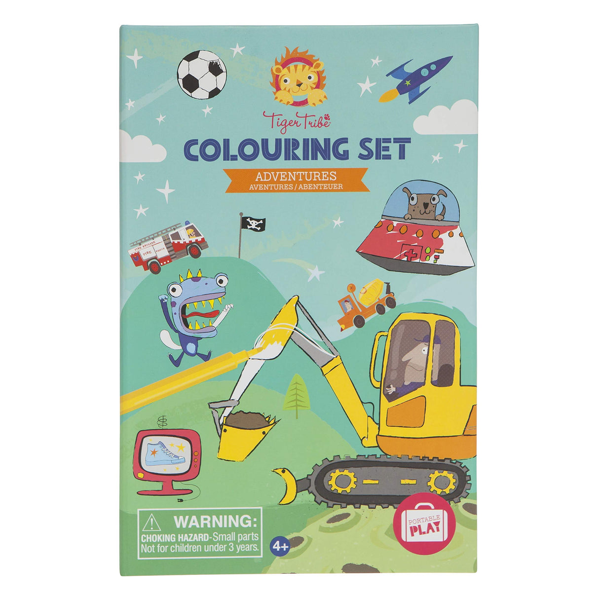 Tiger Tribe Coloring Set - Adventure Theme - Take Along Travel Art Kit - All Supplies Included - Easy Clean Up and Storage - Ages 3+ - 60207, Blue Tiger Tribe