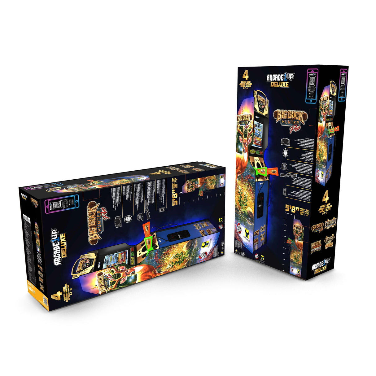 Arcade1Up Big Buck Hunter Pro Deluxe Arcade Machine for Home, 5-Foot-Tall Stand-up Cabinet, 4 Classic Games, and 17-inch Screen ARCADE1UP