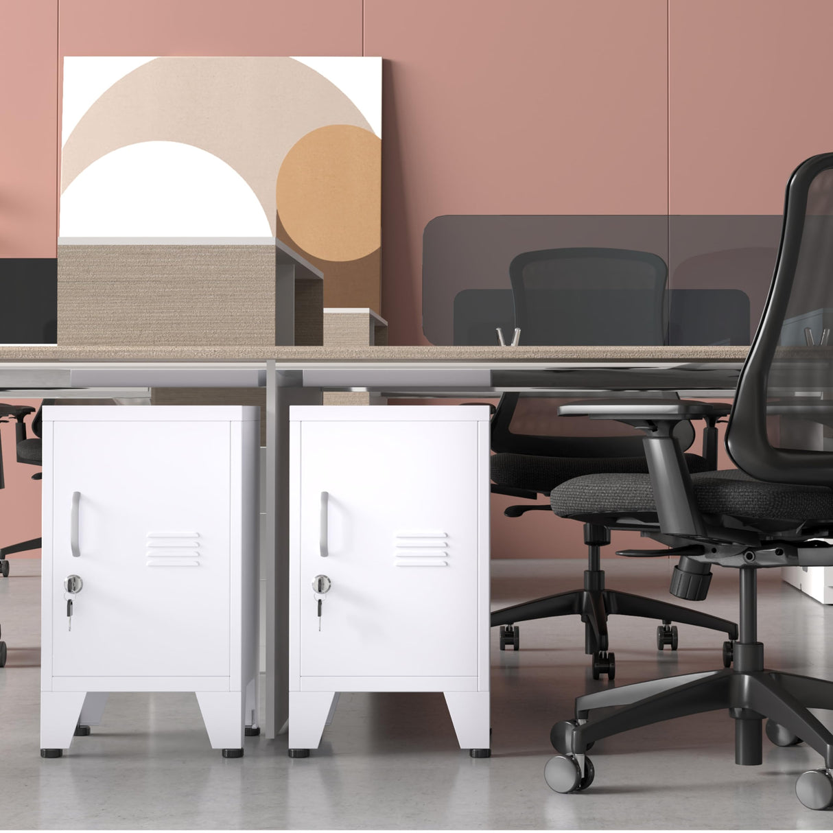 erosoei Metal NightStand Storage Cabinets with lock and Adjustable Shelf,Under Desk Lockable Steel File Storage Cabinet,Storage Cabinets for Home Office Living Room Bed Room erosoei