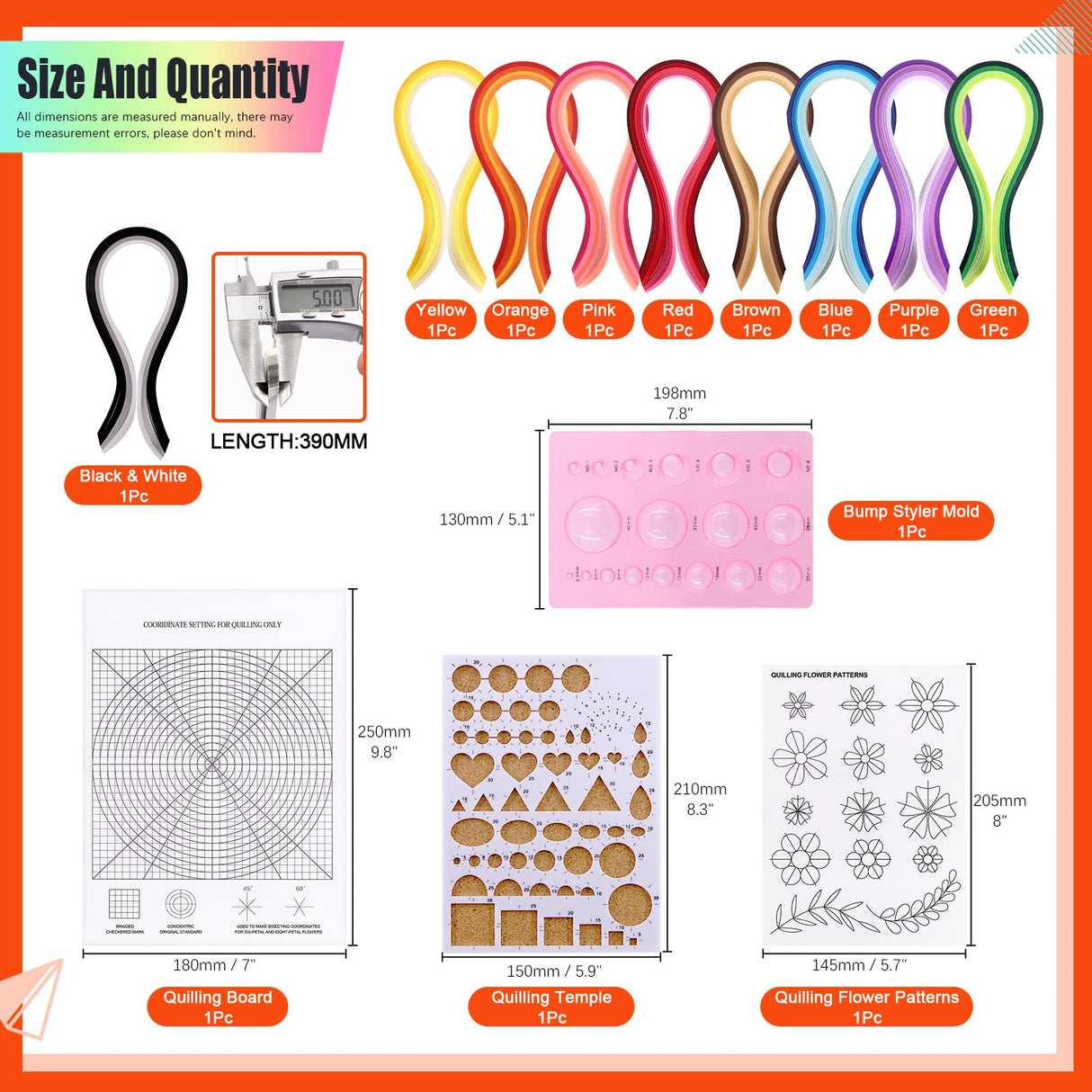 Tanstic 64Pcs Paper Quilling Kits, 45 Colors 900 Strips Paper Quilling Tools and Supplies for Beginners Perfect DIY Handcraft Quilling Set Tanstic