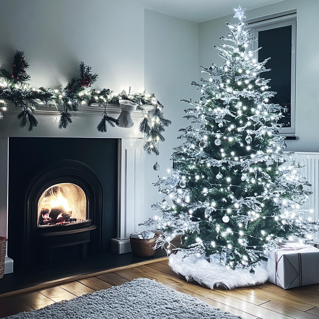 Dazzle Bright Christmas Tree Lights, 448 LED Waterfall Tree Topper Lights with Remote & 8 Lighting Modes, 8.2FT X 16 Lines Christmas Lights for Indoor Outdoor Yard Party Xmas Decoration (White) Dazzle Bright